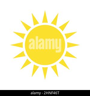Jaune soleil simple icône plate Illustration de Vecteur