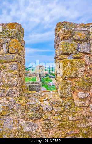 Le chef-d'œuvre en pierre de l'architecture défensive médiévale, la forteresse d'Akkerman, Bilhorod-Dnistrovskyi, Ukraine Banque D'Images