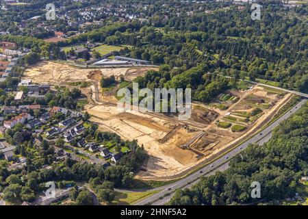 Vue aérienne, Ostpark quartier Feldmark site de construction de nouveaux quartiers résidentiels dans le quartier Altenbochum de Bochum, Ruhr, Rhénanie-du-Nord-nous Banque D'Images