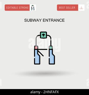 Icône de vecteur simple d'entrée de métro. Illustration de Vecteur