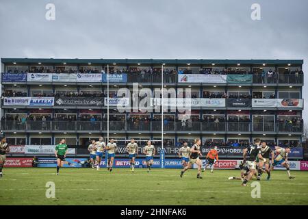 Wakefield, Angleterre - 13 février 2022 - vue générale pendant la Ligue de rugby Betfred Super League Round 1 Wakefield Trinity vs Hull FC au stade de soutien de Bebe Well, Wakefield, Royaume-Uni Dean Williams Banque D'Images