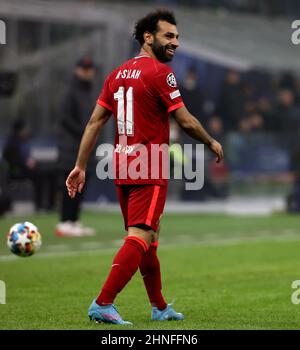 Mohamed Salah de Liverpool lors de la manche de la Ligue des champions de l'UEFA lors de la manche de seize matchs de première jambe au San Siro, Milan. Date de la photo: Mercredi 16 février 2022. Banque D'Images