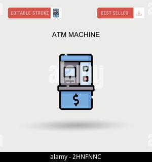 Icône de vecteur simple de la machine ATM. Illustration de Vecteur