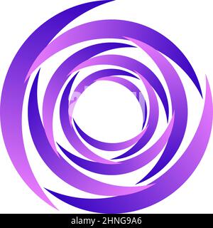 Spirale, tourbillon, tourbillon. Cercle segmenté rotatif, élément de conception de cercle de snoosh circulaire, vecteur d'icône - illustration de vecteur de stock, graphiques clip-art Illustration de Vecteur