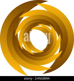 Spirale, tourbillon, tourbillon. Cercle segmenté rotatif, élément de conception de cercle de snoosh circulaire, vecteur d'icône - illustration de vecteur de stock, graphiques clip-art Illustration de Vecteur