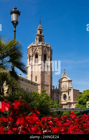 Paysage urbain de la Plaça de la Reina Banque D'Images