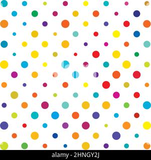Aléatoire coloré, cercles diffus, motif points. Taches de peinture éparpillées, pois - illustrations vectorielles, graphiques clip-art Illustration de Vecteur