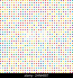 Aléatoire coloré, cercles diffus, motif points. Taches de peinture éparpillées, pois - illustrations vectorielles, graphiques clip-art Illustration de Vecteur