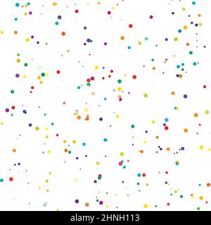Aléatoire coloré, cercles diffus, motif points. Taches de peinture éparpillées, pois - illustrations vectorielles, graphiques clip-art Illustration de Vecteur