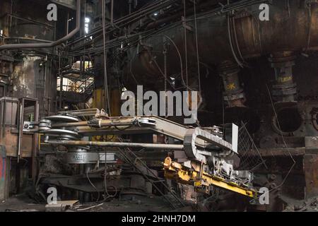 Hauts fourneaux fermés et abandonnés HFB à Liège, Belgique Banque D'Images