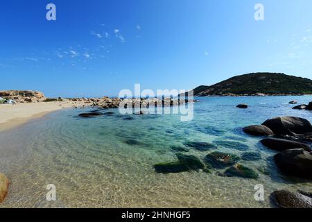 Yung Shue Ha Beach à Shek Pai WAN, Lamma Island, Hong Kong. Banque D'Images