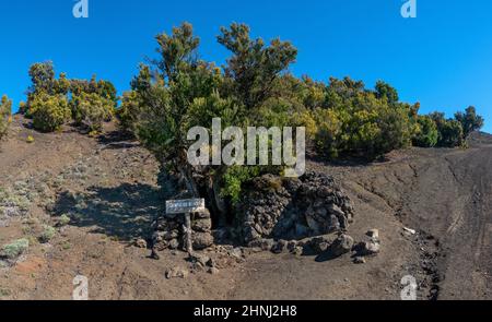 El Hierro - réservoir d'eau Fuente de Binto sur le sentier de randonnée Camino de la Virgen Banque D'Images