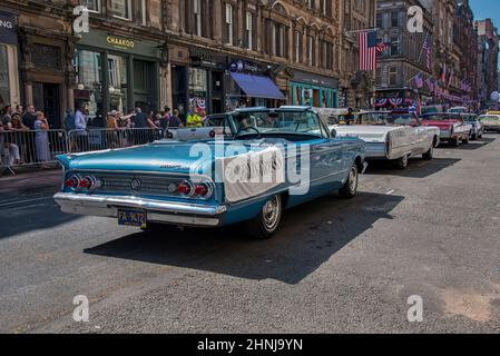 New York City homcoming parade pour les premiers hommes sur la lune filmant à Glasgow pour Indiana Jone 5. Banque D'Images