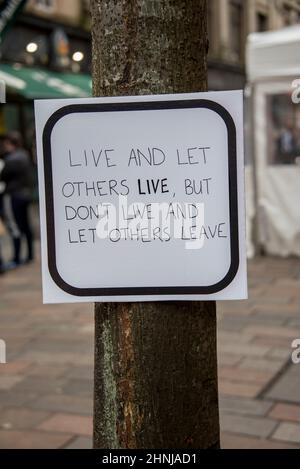 Affiche Climate change liée à l'arbre dans le centre-ville de Glasgow en COP26 Banque D'Images