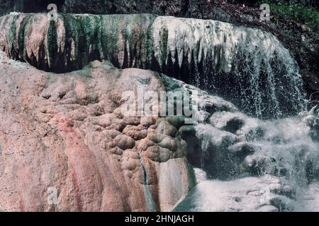 Thermae Bagni San Filippo, dépôt calcaire, Castiglione d'Orcia, Toscane, Italie,Europe Banque D'Images