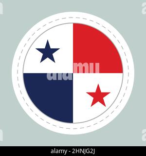 Boule d'autocollant avec drapeau de Panama. Sphère ronde, icône de modèle. Symbole national. Boule brillante réaliste, illustration vectorielle abstraite 3D. Grande bulle Illustration de Vecteur