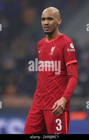 Milan, Italie, 16th février 2022. Fabinho du FC Liverpool réagit lors du match de la Ligue des champions de l'UEFA à Giuseppe Meazza, à Milan. Le crédit photo devrait se lire: Jonathan Moscrop / Sportimage Banque D'Images