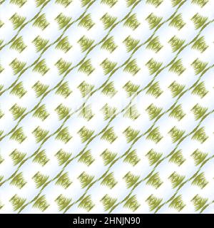 motif sans couture motifs géométriques de formes diverses. Motif numérique à feuilles blanches et vertes Banque D'Images