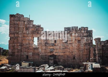 Ruines de la ville ancienne de Hiérapolis. Pamukkale, Denizli, Turquie Banque D'Images