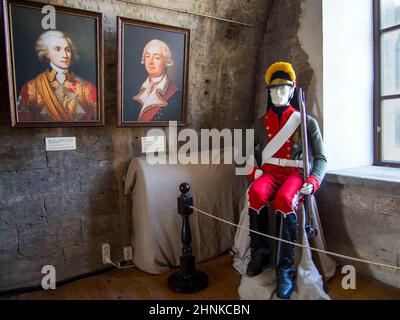 Sébastopol, Crimée - 19 septembre 2020 : partie de l'exposition de la batterie Mikhaïlovskaya, Sébastopol, Crimée, Banque D'Images