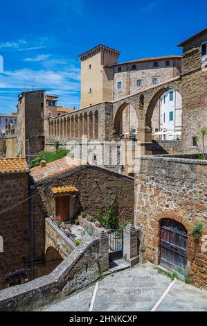 Maisons de la vieille ville de Pitigliano Banque D'Images