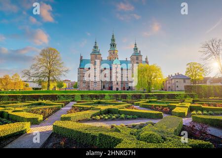 Jardins du château de Rosenborg à Copenhague, Danemark Banque D'Images