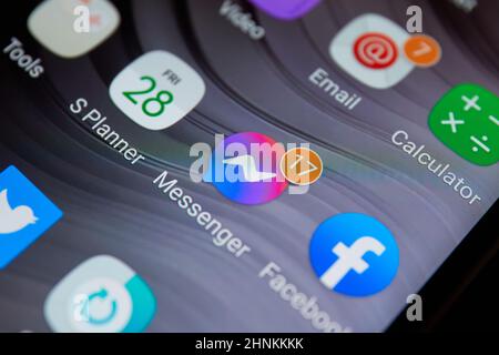 Notifications de messages non lus sur Facebook Messenger Banque D'Images