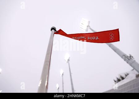 Vue générale, 17 FÉVRIER 2022 - Nordic Combined : équipe LH/45km lors des Jeux Olympiques d'hiver de Beijing 2022 au Centre national de saut à ski de Zhangjiakou, Hebei, Chine. (Photo par AFLO SPORT) Banque D'Images