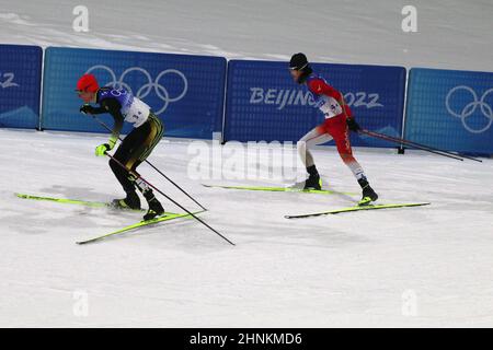 Zhangjiakou, Hebei, Chine. 17th févr. 2022. Ryota Yamamoto (JPN) Nordic Combined : Team LH/45km lors des Jeux Olympiques d'hiver de Beijing 2022 au Centre National de Cross-Country à Zhangjiakou, Hebei, Chine . Credit: AFLO SPORT/Alay Live News Banque D'Images