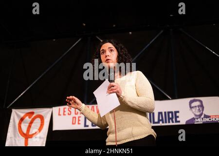 France, Bretagne, Ploufragan, le 2022-02-10. Dans le cadre de la campagne de Jean-Luc Melenson pour l'élection présidentielle, rencontre de France Insoumise à Ploufr Banque D'Images