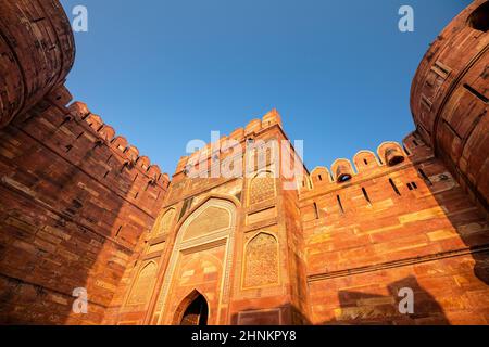 Site du patrimoine fort d'Agra (ou fort Rouge) , Inde Banque D'Images