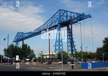 Pont du transporteur de Middlesborough au-dessus de la rivière Tees Banque D'Images