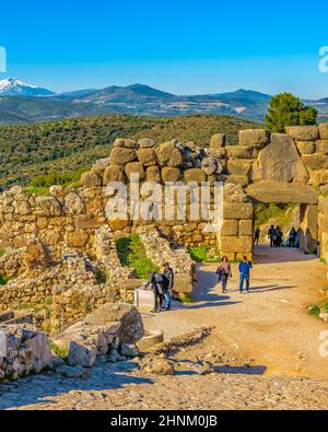 Ville de Mycenae, Péloponnèse, Grèce Banque D'Images