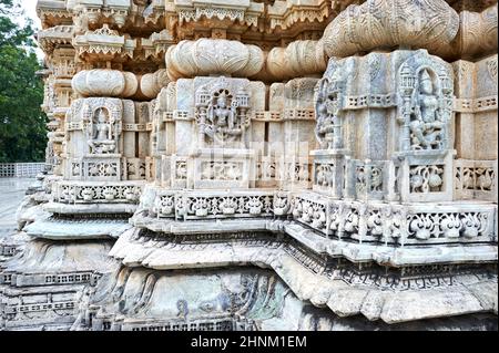 Inde Rajasthan. Jain Old temples à Ranakpur Banque D'Images