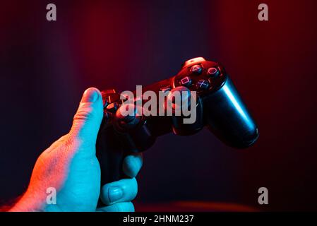 Joypad en main Banque D'Images