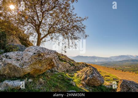 Ville de Mycenae, Péloponnèse, Grèce Banque D'Images