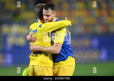 Frosinone, 16 février 2022 Stade Benito Stirpe football italien Serie B BKT 2021-2022 Match Frosinone Calcio vs Como 1907 23th jour de championnat en photo: Le joueur de Frosinone Calcio Federico Gatti Banque D'Images