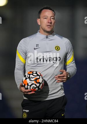 Kingston, Royaume-Uni. 24th janvier 2022. John Terry, consultant de l'académie de Chelsea, lors du match de la Premier League 2 entre Chelsea U23 et Manchester City U23 au stade Kingsmeadow, à Kingston, en Angleterre, le 24 janvier 2022. Photo d'Andy Rowland. Crédit : Prime Media Images/Alamy Live News Banque D'Images