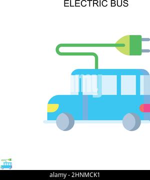 Icône de vecteur simple de bus électrique. Modèle de conception de symbole d'illustration pour élément d'interface utilisateur Web mobile. Illustration de Vecteur