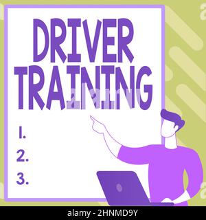 Texte montrant inspiration Driver Training, Business IDEA prépare un nouveau conducteur pour obtenir un permis de conduire en informatique création d'un nouveau système de classement informatisé, Banque D'Images