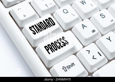 Inspiration montrant le processus standard de signe, les règles de vue d'ensemble d'entreprise ont été mises en correspondance avec la qualité finale du produit navigation Internet et recherche en ligne Banque D'Images