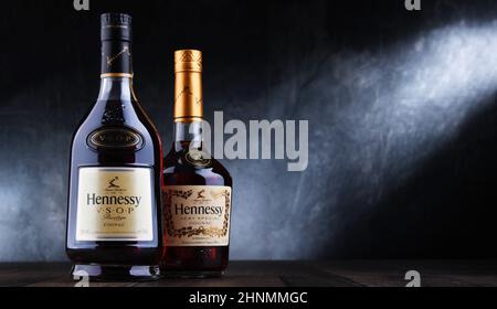 Bouteilles de Hennessy Cognac de marque Cognac, France Banque D'Images