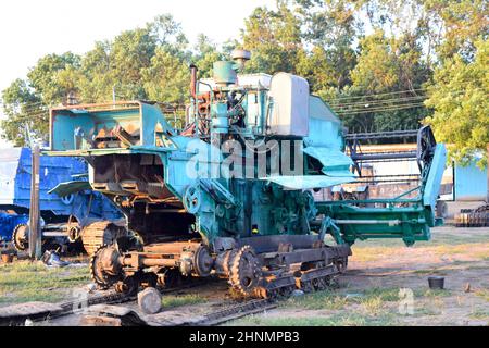Moissonneuses-batteuses. Les machines agricoles. Banque D'Images