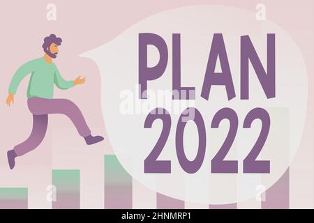 Affiche de texte montrant Plan 2022, Word pour la proposition détaillée faire quelque chose l'année prochaine débogage des codes de programmation, exécution et test de nouveau Compu Banque D'Images