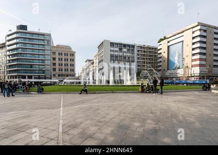 Place Omonia à Athènes, Grèce Banque D'Images