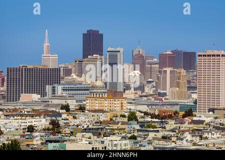Horizon de San Francisco en fin d'après-midi à San Francisco, États-Unis Banque D'Images