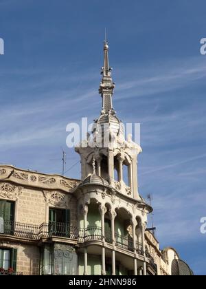 Détail de l'architecture dans l'avenue Paseo de Gracia, Barcelone, Catalogne, Espagne Banque D'Images