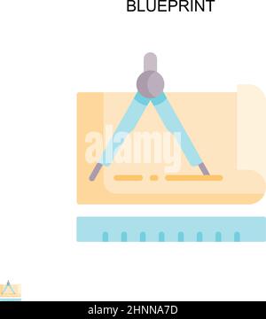 Icône de vecteur simple Blueprint.Modèle de conception de symbole d'illustration pour élément d'interface utilisateur Web mobile. Illustration de Vecteur