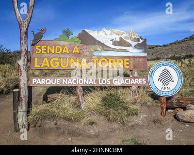 entrée au parque national los glaciares en Argentine Banque D'Images