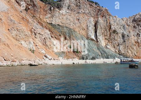 Antalya, Turquie - la visite en yacht à la Turquie Maldives à la célèbre mer bleue à Suluada Banque D'Images